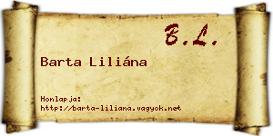 Barta Liliána névjegykártya